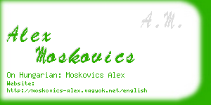 alex moskovics business card